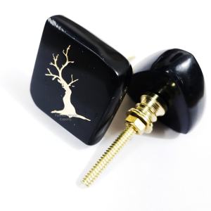 Opaque Black Resin Door Knobs with Metallic Fish for Kids Cute, Durable & Easy to Install Furniture <b>Hardware</b> Handles & Knobs - Product Image 2