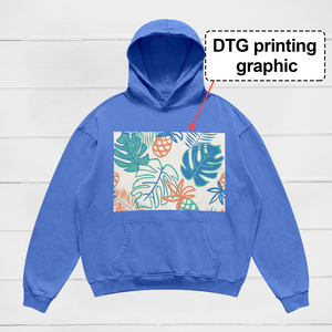 Gothic Oversized Cropped Hooded Sweatshirt Batwing Sleeve Printed Denim Style <b>Men</b> Autumn Wear Breathable Back Logo Design - Product Image 3