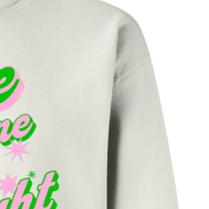 Sweat-shirt à col rond graphique blanc One Nine Oh Eight, manches longues, poignets côtelés, décontracté, en polaire pour femme, style streetwear - Product Image 5