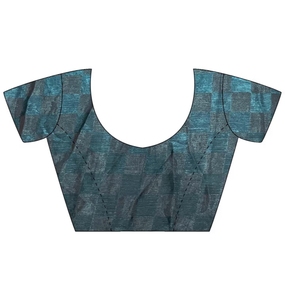 Sari Tradicional KV para Mujer, de Rayón y Chifón, Color Azul Turquesa, Adornado, Reversible, Antiarrugas, de Secado Rápido, para Fiestas de Otoño, Sin Coser - Product Image 6