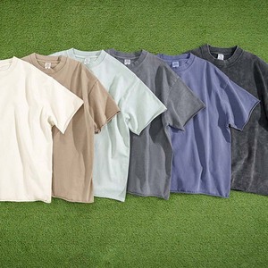 T-shirts oversize pour femme, noirs, délavés à la pierre, coupe carrée personnalisée, en tissu uni délavé 240 g/m² et imprimé délavé à l'acide 380 g/m² - Product Image 3