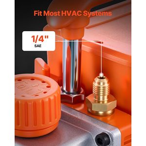 Pompa per vuoto HVAC a palette rotative monostadio 3.5 CFM 1/4 HP, kit manometri AC, set manometri per pompa per vuoto AC per R134a R22 - Product Image 5