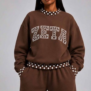 Zeta Premium <b>Mock</b> <b>Neck</b> Sweatshirt Women Men Ladies Unisex Casual Streetwear Polka Dot Gingham Patch - Product Image 4