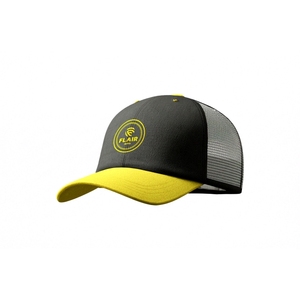 Gorra de béisbol estilo camionero premium en negro y amarillo – Gorra ajustable con cierre a presión y logotipo circular bordado - Product Image 1