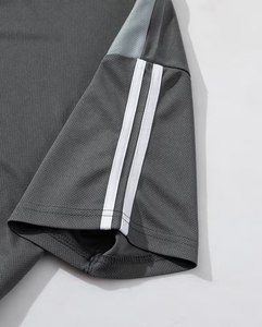 Men Solid Sporty Breathable T-Shirt Set Crew Neck Short Sleeve Quick Dry Knitted Polyester/Cotton Tee Shorts Summer Casual - Product Image 4