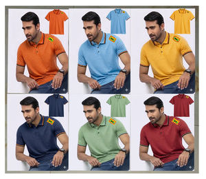 Vêtements de golf personnalisés en gros, t-shirt uni respirant en spandex/polyester compressé de haute qualité pour hommes, broderie personnalisée - Product Image 1