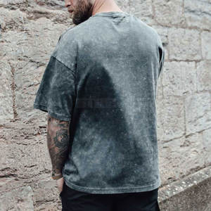 Camisetas Casuales con Lavado Ácido de Fabricación Personalizada, Camisetas Ligeras de Alta Calidad de Algodón y Poliéster con Lavado Ácido - Product Image 4