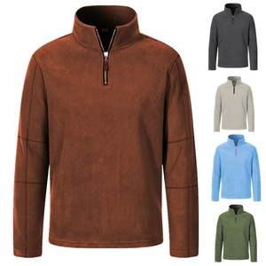 Custom Logo <b>Men</b> Fleece <b>Sweatshirt</b> High Quality Casual Half Zip High Stand Neck Pullover Hoodies Solid Color 100% Cotton - Product Image 5