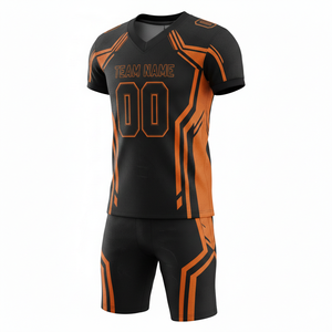 Ensemble de maillot et short de football américain personnalisé, position du logo sur le devant, 100% polyester, impression sublimée, respirant, antibactérien - Product Image 5