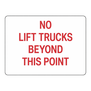 Panneau de signalisation routière pliable en aluminium : Interdiction de circuler aux chariots élévateurs au-delà de ce point pour les zones à circulation restreinte par chariots élévateurs - Product Image 2