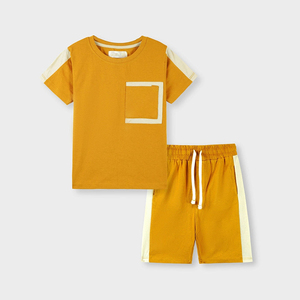 Ensemble court en coton pour homme, nouvelle mode, aspect denim, impression personnalisée, respirant, séchage rapide, tenue deux pièces, vente en gros OEM - Product Image 1