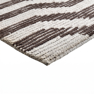 DECORDEC Tapis d'appoint épais en laine tufté à la main, motif abstrait marron foncé ivoire, écologique et antidérapant, pour salon - Product Image 6