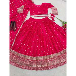 ชุดปาร์ตี้สวย XL Lehenga Choli กับ Dupatta - Product Image 6