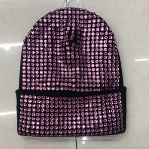 New Design Bling Bling Diamond <b>Hat</b> Rhinestone Knitted Women Soft Winter <b>Beanie</b> - Product Image 1