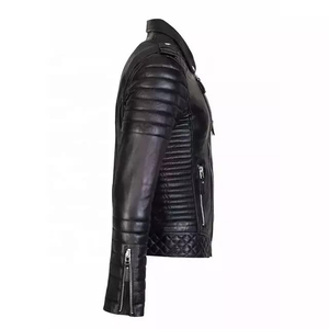 <b>Men's</b> Fashionable Leather <b>Jackets</b> Smooth High Street Stylish Look Customized Size Black Leather <b>Jacket</b> for <b>Men</b> - Product Image 2