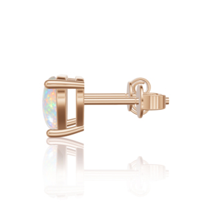 Heerani Jewels Natural 925 <b>Sterling</b> <b>Silver</b> Trendy Stud Vermeil Rose Gold Unisex Engagement Wedding <b>Earrings</b> Opal <b>Heart</b> IGI Claw - Product Image 4