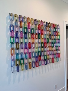 Cadena de eslabones grandes de resina estilo vintage, mezcla de colores, todos los colores disponibles, cadena de eslabones redondos grandes y gruesos de resina acrílica, arte de pared. - Product Image 5