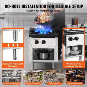 Fornello a Gas Commerciale in Acciaio Inox con Piano Cottura a Propano/Gas Naturale per Attrezzature Commerciali - Product Image 6