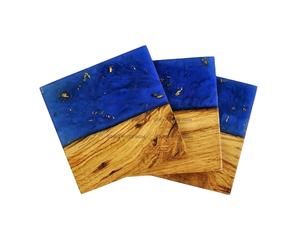 Posavasos de madera de acacia personalizados, alfombrilla para taza de té, Cuadrado de resina, redondo, el mejor posavasos, almohadilla para taza de aislamiento térmico, resina epoxi - Product Image 1
