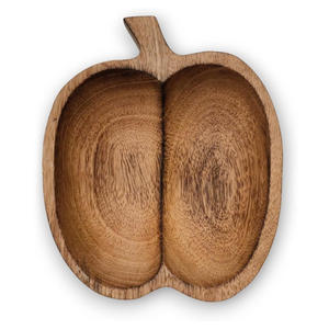 Cuencos de madera de calidad superior, cuencos personalizados con forma de manzana para servir aperitivos, cuenco para sumergir salsa, vajilla de madera para mesa de cena - Product Image 2