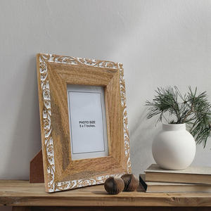 Marco de Fotos de Madera Hecho a Mano Estilo Antiguo, Decoración Rústica Vintage para el Hogar, Oficina, Mesa o Estante, Acabado Clásico Profesional - Product Image 4