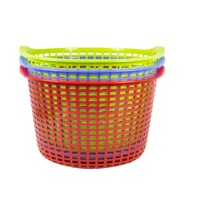 Caisse en plastique perforée durable à deux poignées, empilable et emboîtable, multi-usages pour vêtements, jouets, entrepôt, usage industriel