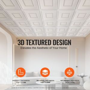 Pannelli per Controsoffitto in PVC Premium, Confezione da 12, 60x60 cm, Facile Installazione, Taglio Senza Colla - Product Image 4
