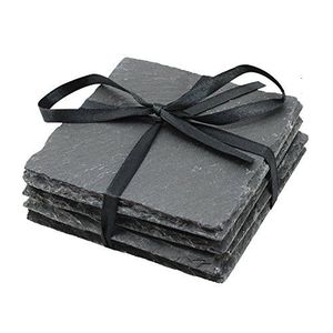 Ensemble d'assiettes en ardoise noire naturelle personnalisées en gros, écologiques, rondes, pour servir, sans danger pour les aliments, avec un motif unique - Product Image 4