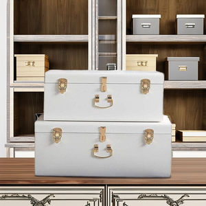 กล่องเก็บของโลหะสไตล์อเมริกันโบราณ งานแฮนด์เมด ชุด 2 ใบ ปรับแต่งความจุและขนาดได้ ใช้จัดเก็บเสื้อผ้า - Product Image 1