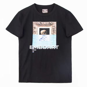 เสื้อยืดคอกลมแขนสั้นทรงปกติสำหรับผู้ชาย พิมพ์ลายการ์ตูนลิงอย่างดี คุณภาพสูง ผ้าฝ้ายถัก 100% น้ำหนัก 280 กรัม - Product Image 1