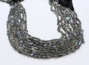 ลูกปัดลาบราโดไรต์ทรงก้อนเรียบขนาด 4x6-5x8 มม. ลูกปัดพลอยลาบราโดไรต์ขัดเงา 13 นิ้ว ลาบราโดไรต์ธรรมชาติแบบเรียบ - Product Image 2