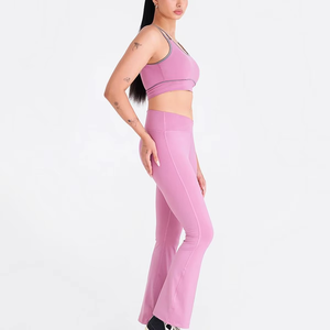 Wholesale Ribbed Sport Wear <b>Workout</b> Romper Women Custom Color Seamless Sleeveless Yoga Short Suit <b>Jumpsuit</b> Polyester/Nylon Set - Product Image 2