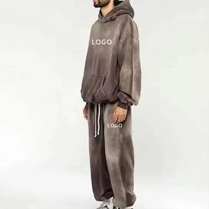 ชุดวอร์มพิมพ์ลายทั้งตัวแบบสตรีทแวร์ 400 กรัม ชุดเซ็ต 2 ชิ้น เสื้อฮู้ดดี้ผ้าฝ้ายเทคฟลีซดีไซน์เนอร์ สำหรับผู้ชาย - Product Image 4