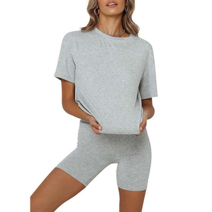 Conjuntos de Shorts para Mujer al por Mayor, Personalizados, 100% Algodón, Corte Holgado, Alta Calidad, Conjunto de 2 Piezas, Transpirable y Ligero - Product Image 5