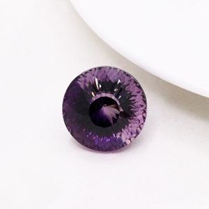 Achat en gros de pierres précieuses naturelles, améthyste violette ronde taille brillant, 22x22mm, 50 carats, facettées, pierres précieuses en vrac, Memoria Jewels - Product Image 6
