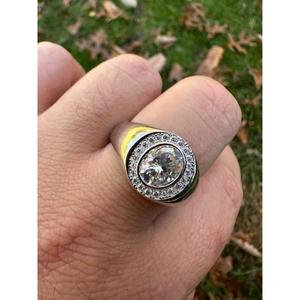 <b>Mens</b> Oval Moissanite Solitaire <b>Ring</b> 925 Sterling Silver Cocktail <b>Ring</b> Hip Hop <b>Ring</b> <b>Men</b> Bling Jewelry Statement Luxury Style - Product Image 1