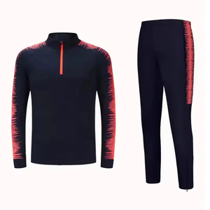Men Polyester/Cotton Casual Breathable Lightweight Tracksuit Blue Athletic Full <b>Zip</b> Jacket <b>Trousers</b> Sportswear Set OEM Factory - Product Image 3