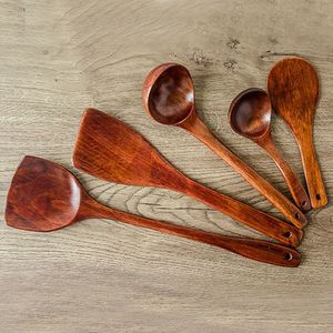 Couverts en bois rustiques : cuillère, fourchette, couteau – Essentiels pour la table à manger, ustensiles de cuisine, accessoires de service, compatibles lave-vaisselle - Product Image 3