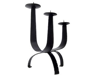 Bougeoir en fer noir avec défilement artistique et artisanat durable, parfait pour la décoration intérieure et l'ambiance chaleureuse - Product Image 1