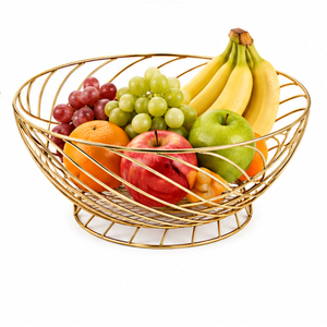 Corbeille à fruits hexagonale en fil métallique doré rose, design géométrique moderne, pour comptoir de cuisine, organisateur décoratif - Product Image 6