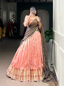 TENNECY Launch New Dupion Silk Zari Weaving Work Women Reversible Wrinkle-Free Stretchable Quick Dry Party Style All Seasons - Product Image 4