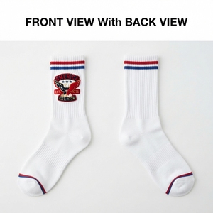 <b>Mens</b> Custom Woven Label Crew <b>Socks</b> 200 Gsm Thick Combed Cotton Ribbed Panel Army <b>Green</b> Beige Cartoon Digital Print Autumn Dress - Product Image 6