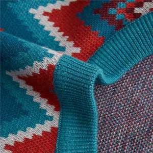 เสื้อสเวตเตอร์ถักลายซิกแซกสำหรับผู้ชาย คอกลม หลายสี ลายเชฟรอน สวมใส่สบาย แขนยาว เหมาะสำหรับฤดูใบไม้ร่วงและฤดูหนาว - Product Image 5