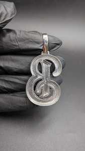 จี้เพชรโมอิสซาไนต์รูปตัวอักษร B แบบเขียนลายมือ ประดับเพชรเต็มตัว สำหรับงานปาร์ตี้ฮิปฮอป  ทำจากเงินแท้ 925  จี้และเครื่องประดับคุณภาพสูง - Product Image 3