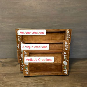 GULF MOTHER OF PEARL HANDICRAFTS WOOD CRAFT SERVING TRAY for EID <b>DECOR</b> <b>HOME</b> <b>DECOR</b> <b>GIFT</b> - Product Image 2