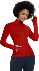 Top Deportivo de Manga Larga con Cuello Alto y Cremallera para Mujer, Color Rosa, Transpirable, de Spandex y Poliéster, Ajuste Ceñido, con Bolsillos - Product Image 5
