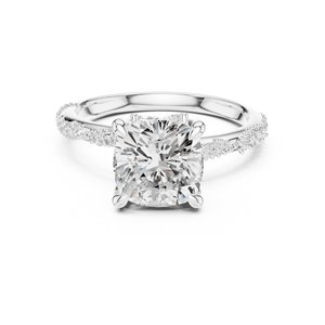 Anillo de Compromiso de Oro Amarillo de 14K con Corte Cojín de 2.5CT y Diamantes Redondos y Marquise, Certificado IGI, Diamante Cultivado en Laboratorio, Aniversario, Boda - Product Image 6