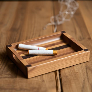 Cenicero de Madera Estilo Vintage |   Porta Cigarrillos Resistente para Restaurante y Bar - Product Image 2