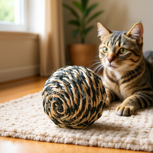 Pelota de Sisal con Hierba Gatera de 6 cm de Diámetro, Juguete Interactivo para Mascotas - Product Image 3