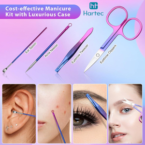 Juego de Manicura y Pedicura Profesional de 12 Piezas con Pinzas y Estuche de Cuero, Acero Inoxidable, Precio al por Mayor - Product Image 3